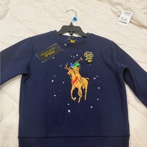 Ralph Lauren Navy Sweatshirt with Glow-In-The-Dark Graphic